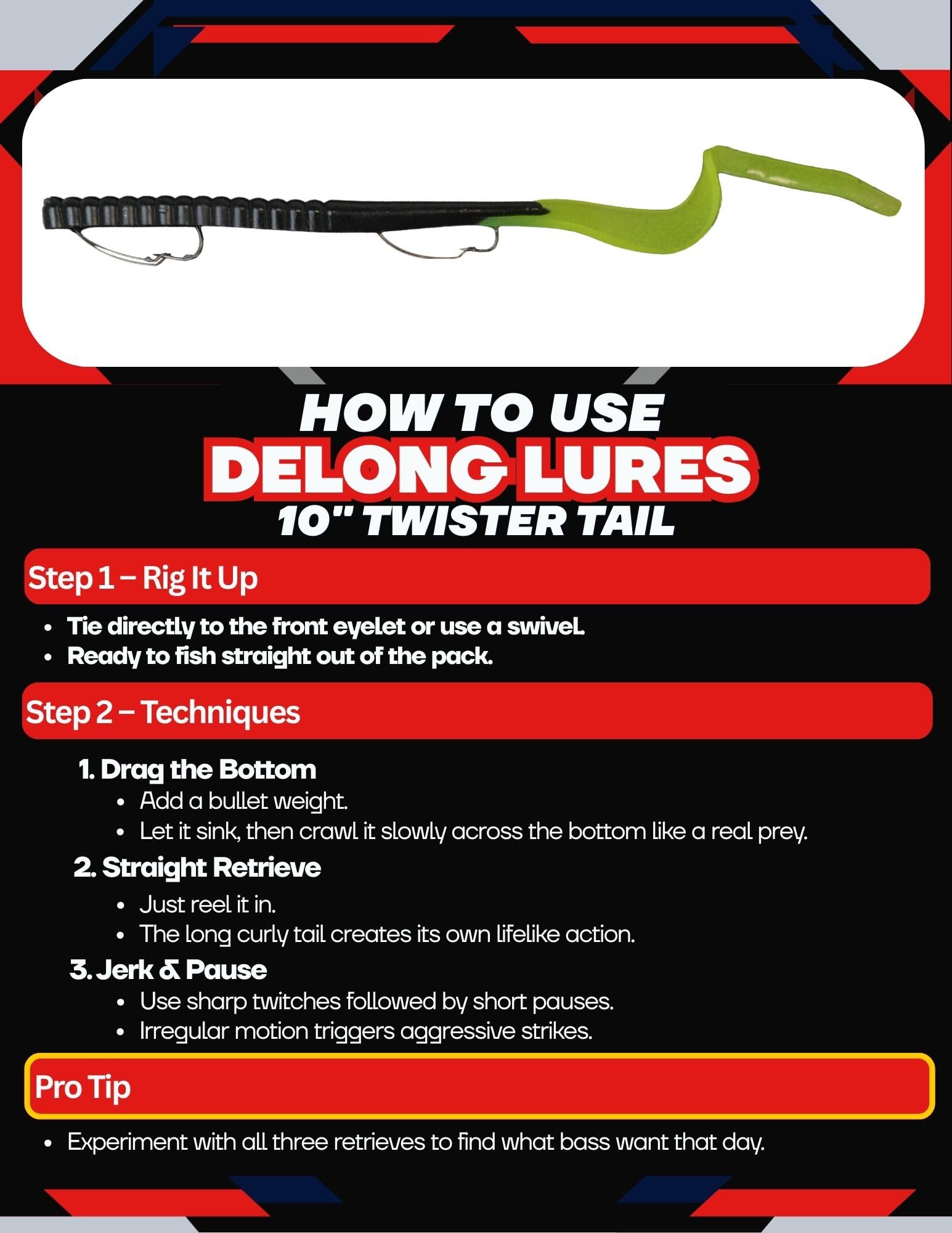 Largemouth bass attracted to a Delong Lures weedless swimbait in clear water