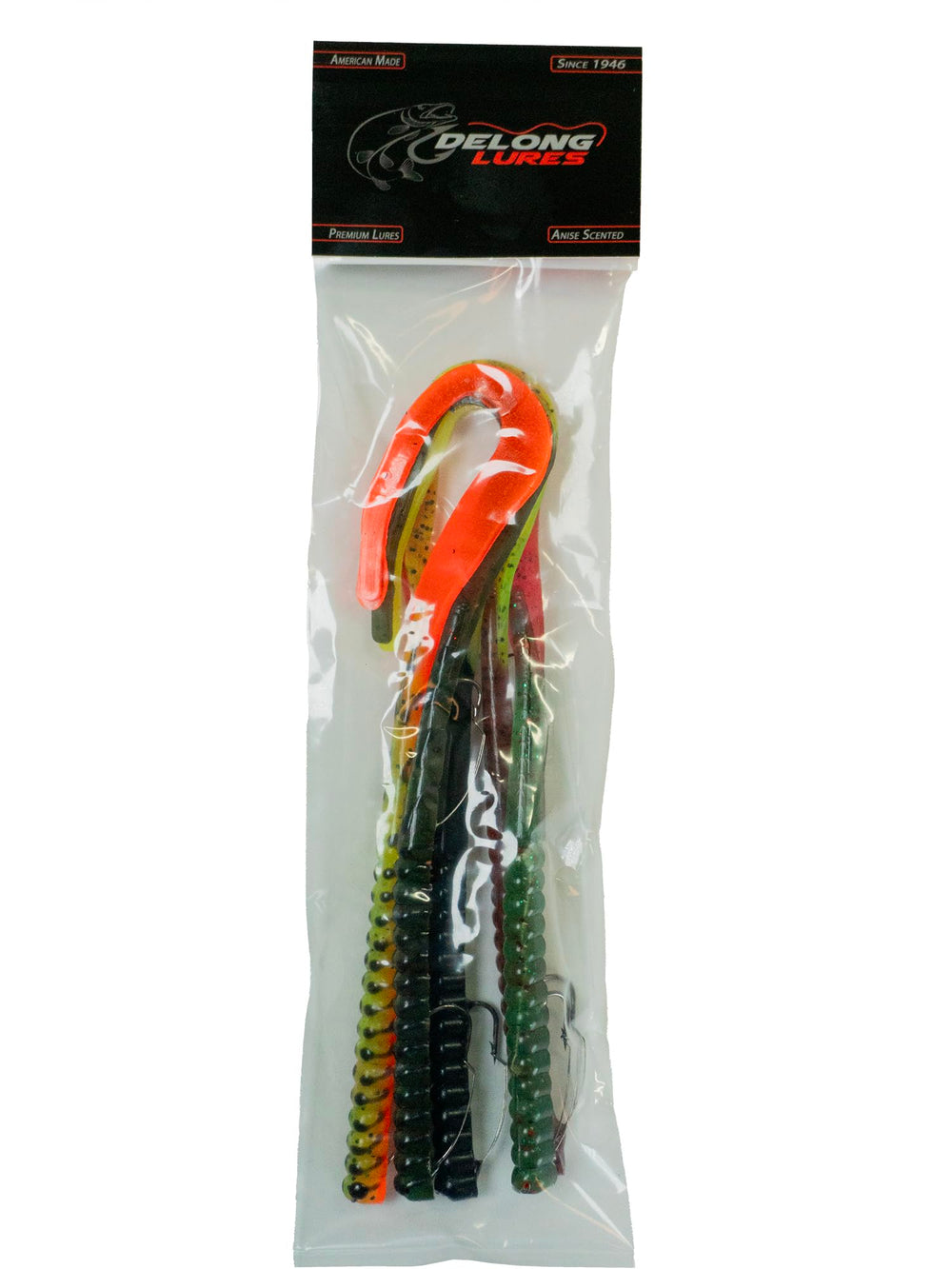 5-pack of DeLong Lures weedless swim baits for freshwater bass fishing