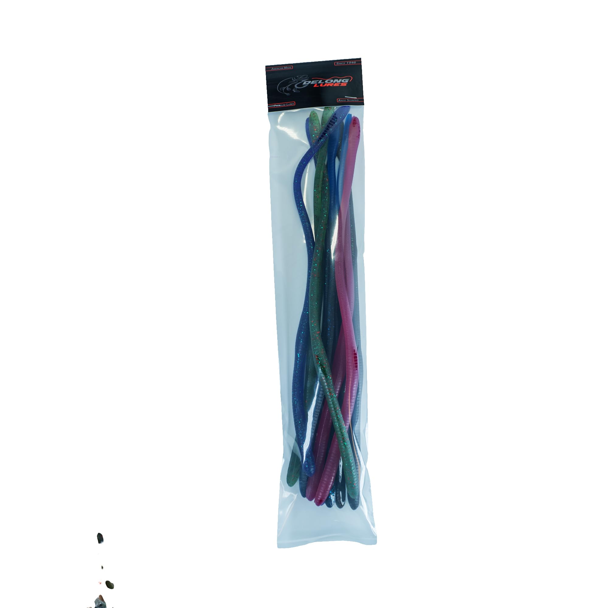 Delong Lures durable hand-poured plastic emphasizes strength for heavy fishing conditions.