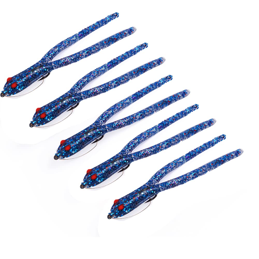 Delong Lures weedless twin-tail tadpole swimbait for long casts and snag-free fishing.