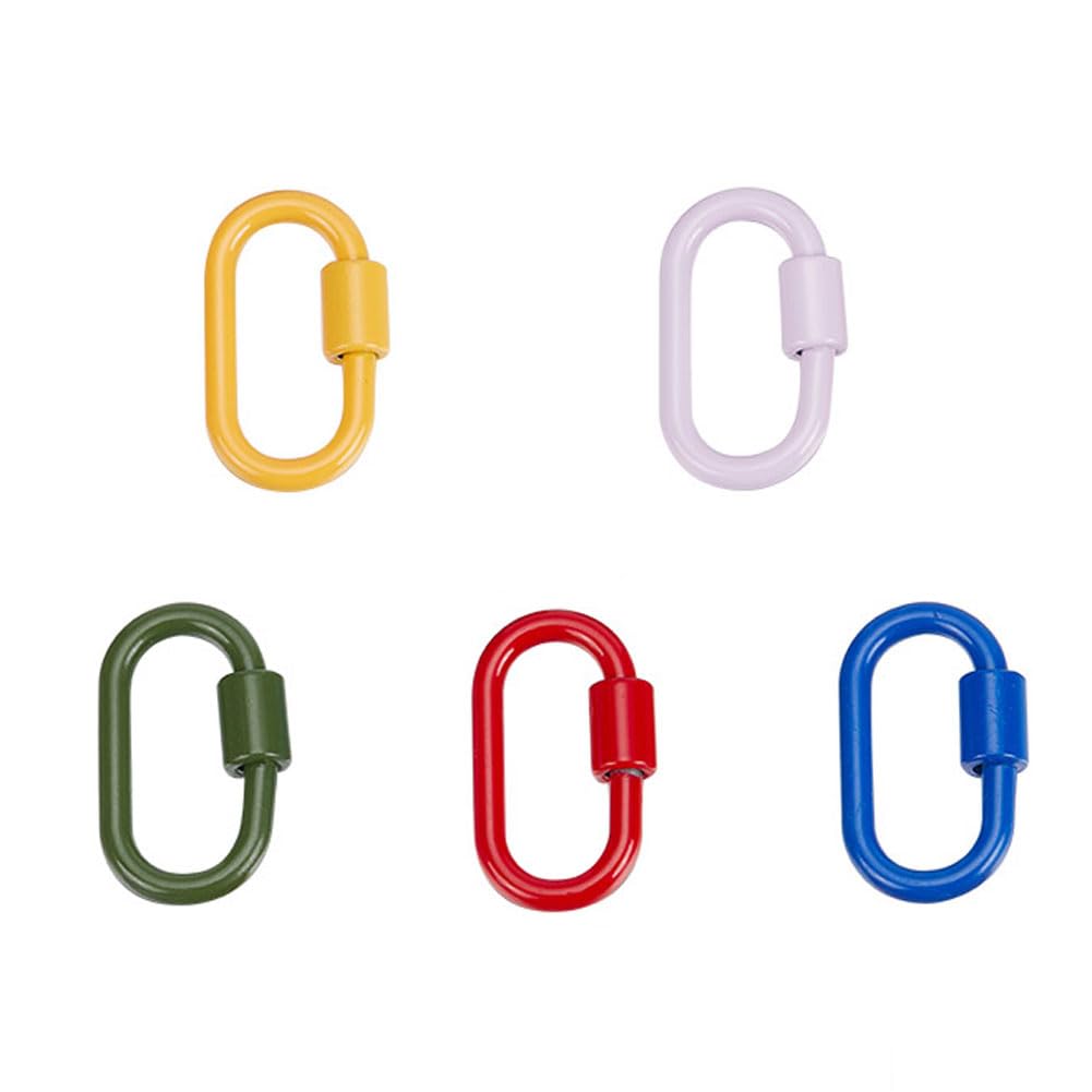 DELORIGIN enamel carabiner blue lock for secure key rings and bags.
