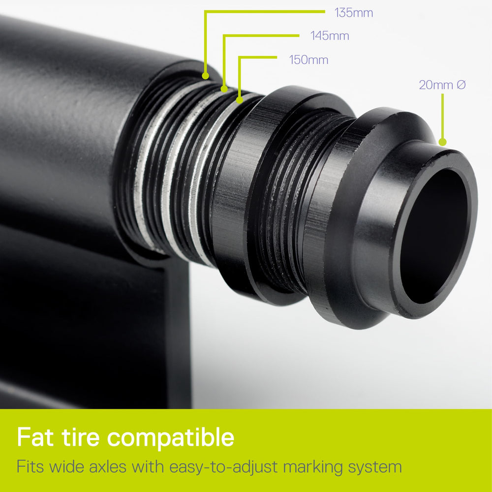Delta Thru-Axle Fork Mount uses rigid aluminum construction to protect frames.