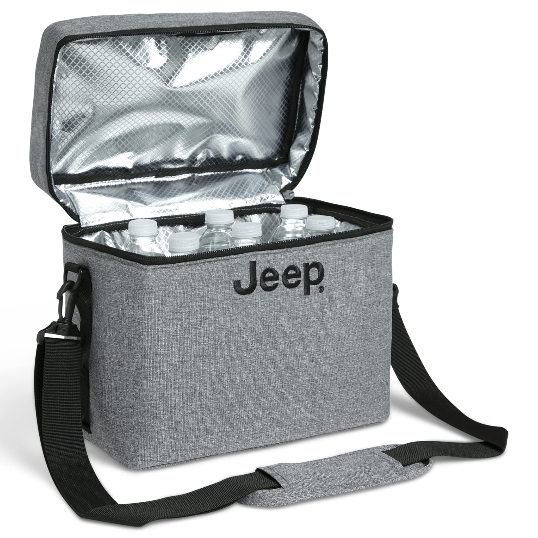 Delta Children Jeep Wrangler Cooler Bag 600D polyester exterior is durable and wipe-clean