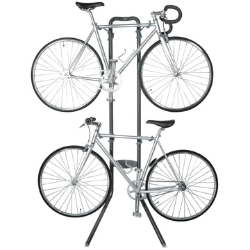 Delta Rugged Two Bike Rack front view, space-saving leaning design for two bikes