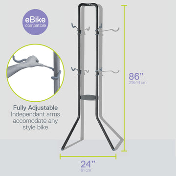 Delta Rugged Two Bike Rack in use on a wall, holding bikes securely