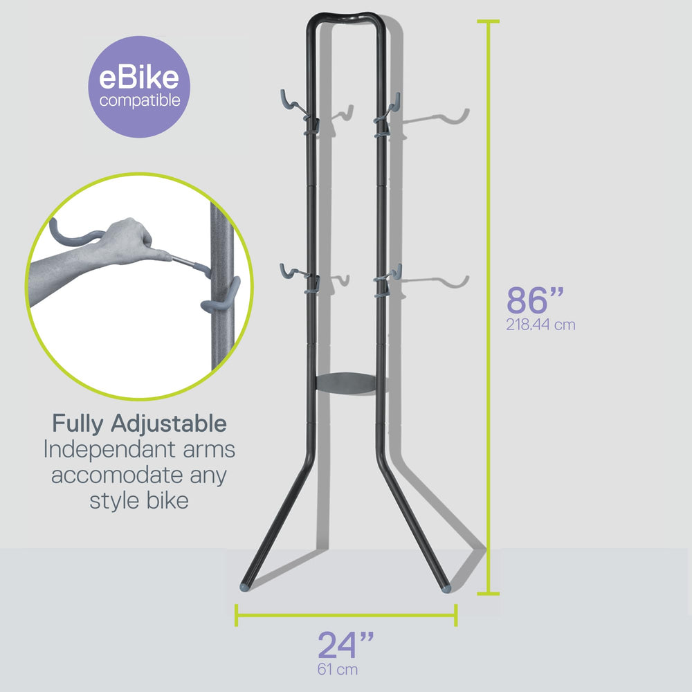 Delta Rugged Two Bike Rack in use on a wall, holding bikes securely