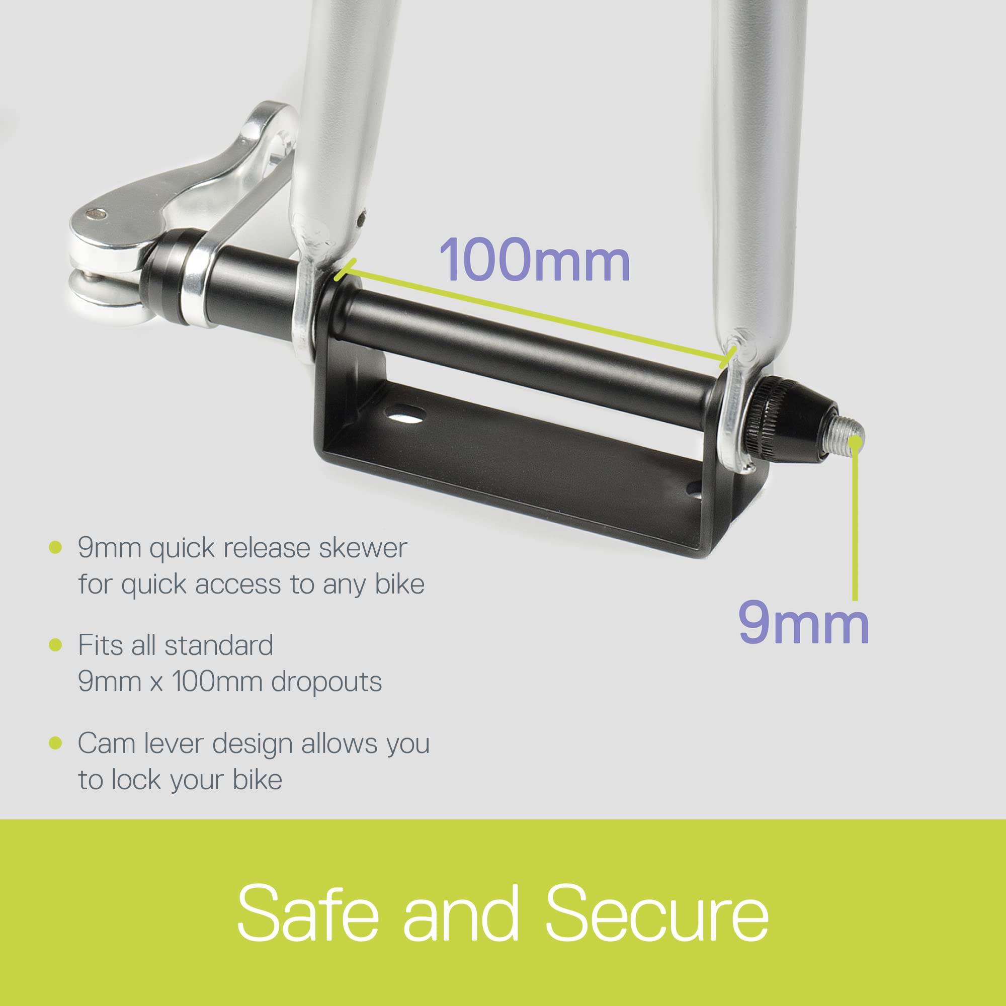 Delta cam lever design enables fast installation and locking with a padlock.