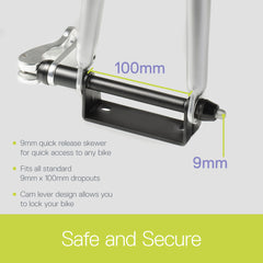 Delta cam lever design enables fast installation and locking with a padlock.