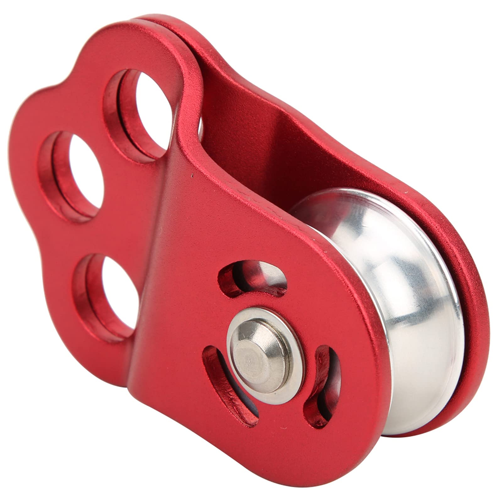 Demeras climbing pulley ball-bearing closeup reducing rope wear in practice