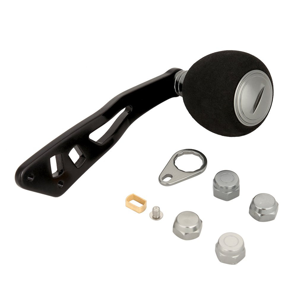 Demeras fishing reel handle with black-silver EVA knob for low-reel replacement