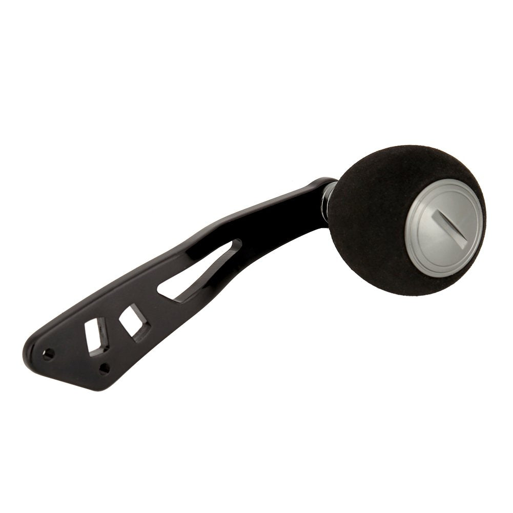 Demeras metal-frame reel handle close-up showing durable construction