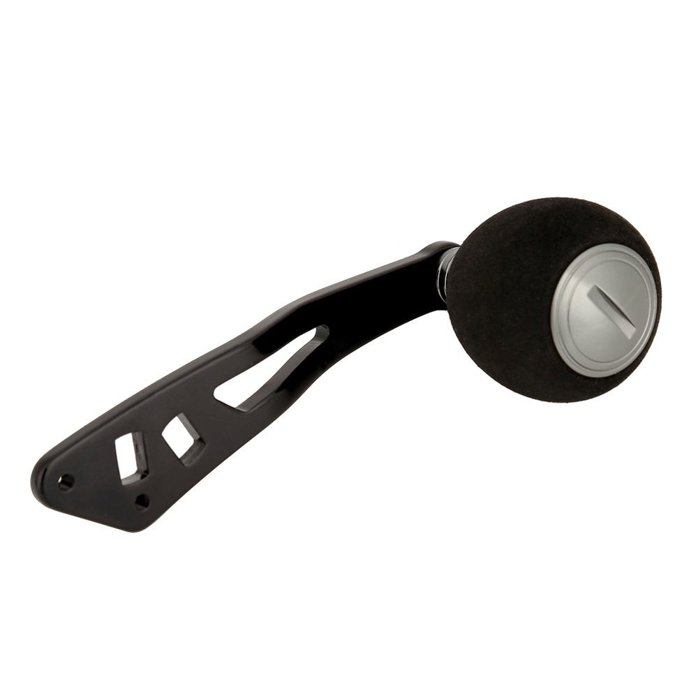 Demeras metal-frame reel handle close-up showing durable construction