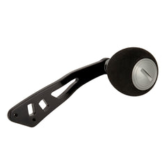 Demeras metal-frame reel handle close-up showing durable construction