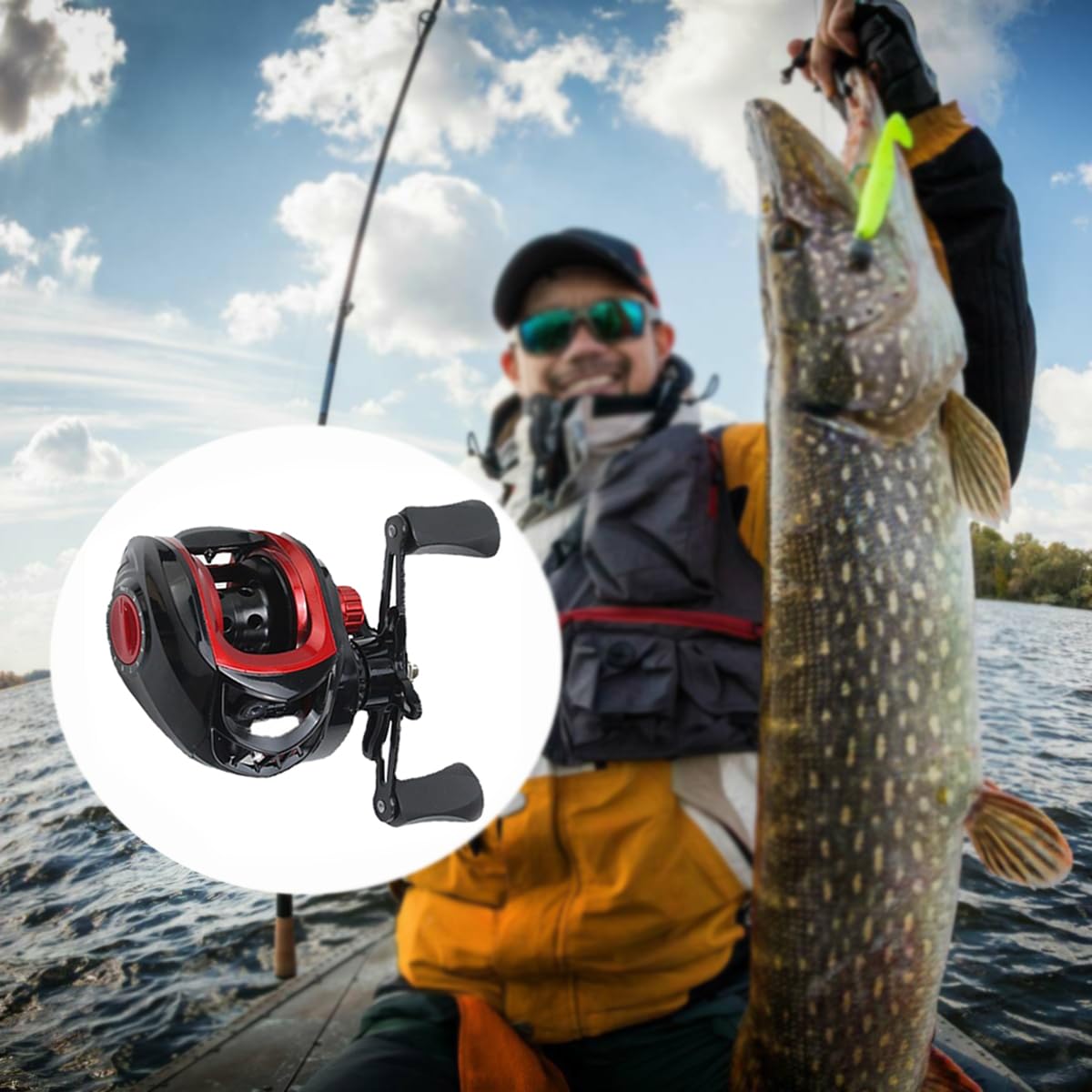 Denash baitcaster reel with anti-explosion line function protects line during casts