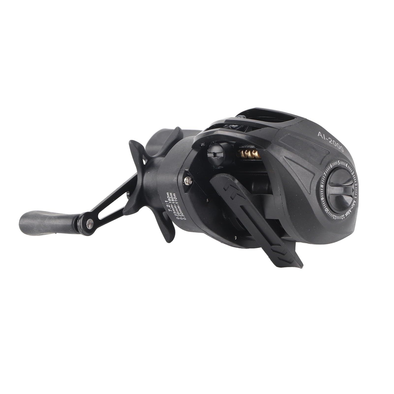 Denash black right-hand 260g reel suits right-handed anglers.