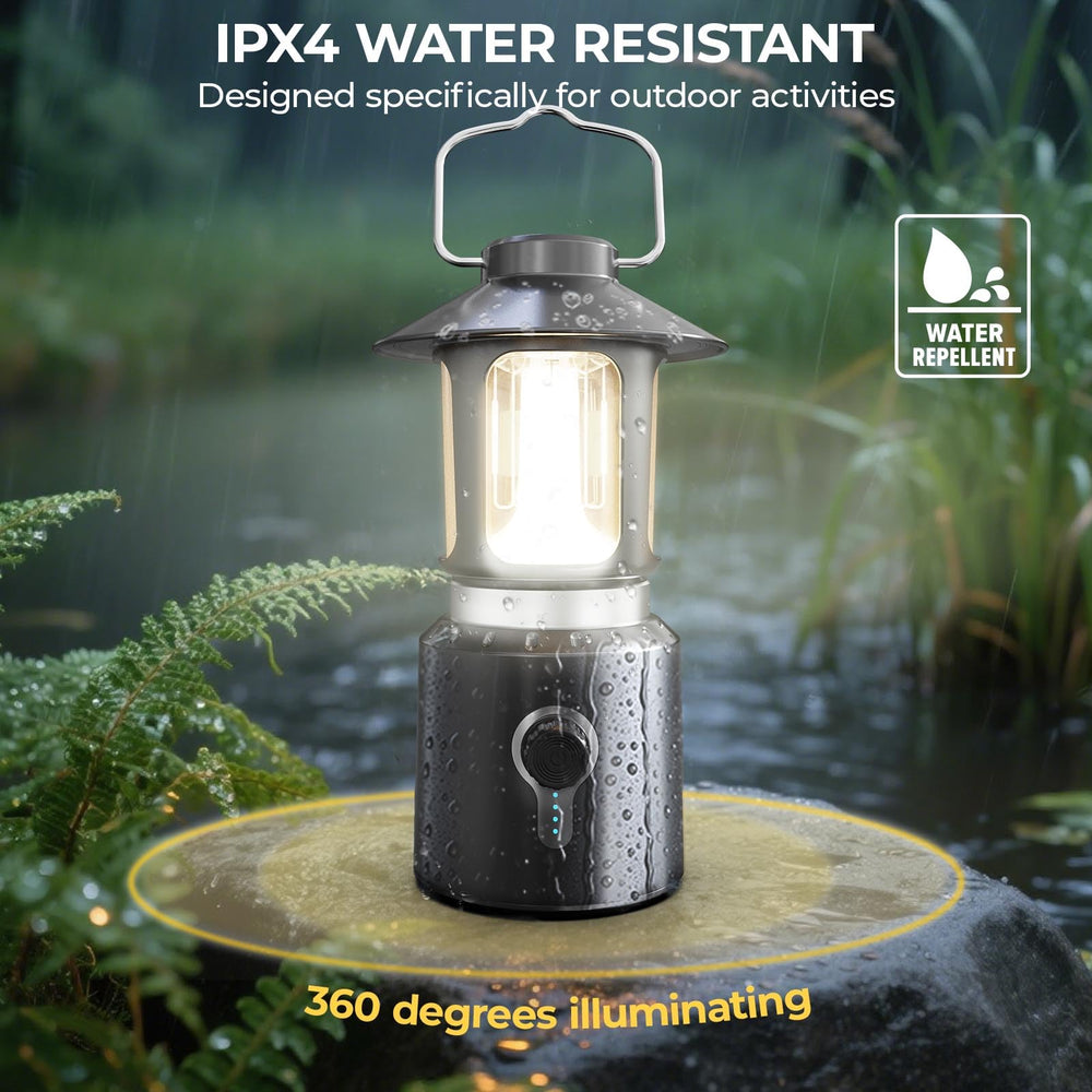 Dengfire camping lantern features a durable retro metal look and rugged ABS/PC shell.