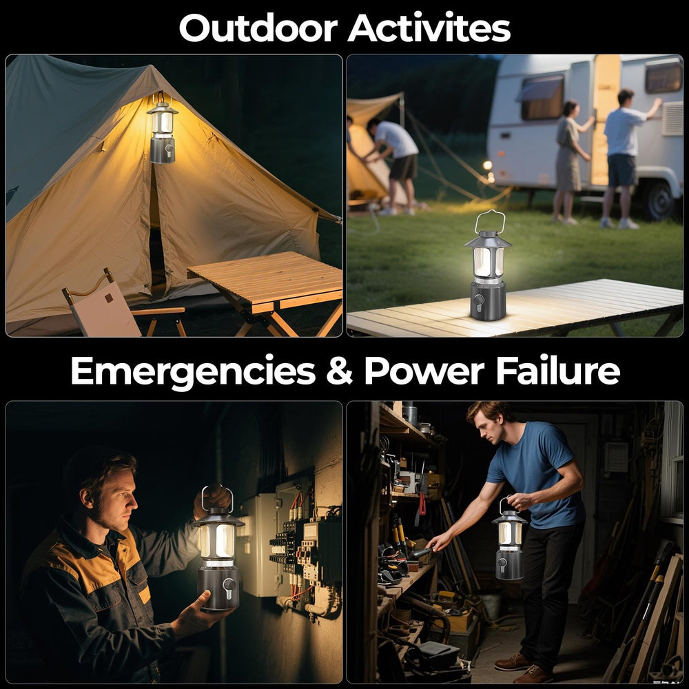 Dengfire camping lantern can hang from a tent, rest on a table, or be hand-held for flexible use.