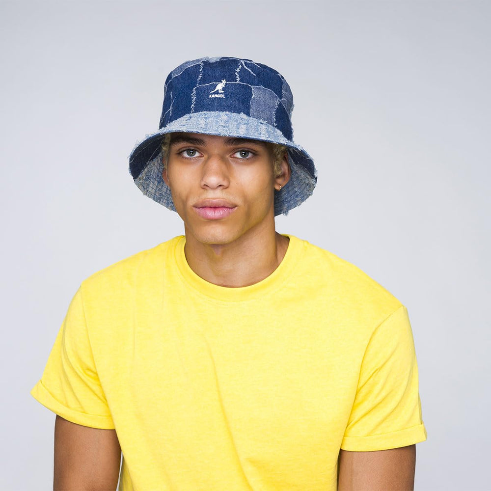 Denim Mash-Up Bucket Hat with tag