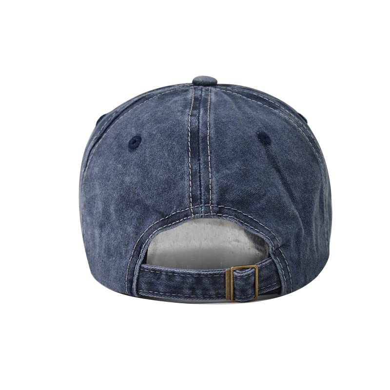 Close-up of 100% cotton fabric on washed denim cap