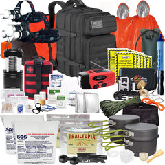 Denver Survival Company 72hr backpack front view with accessible compartments for quick access