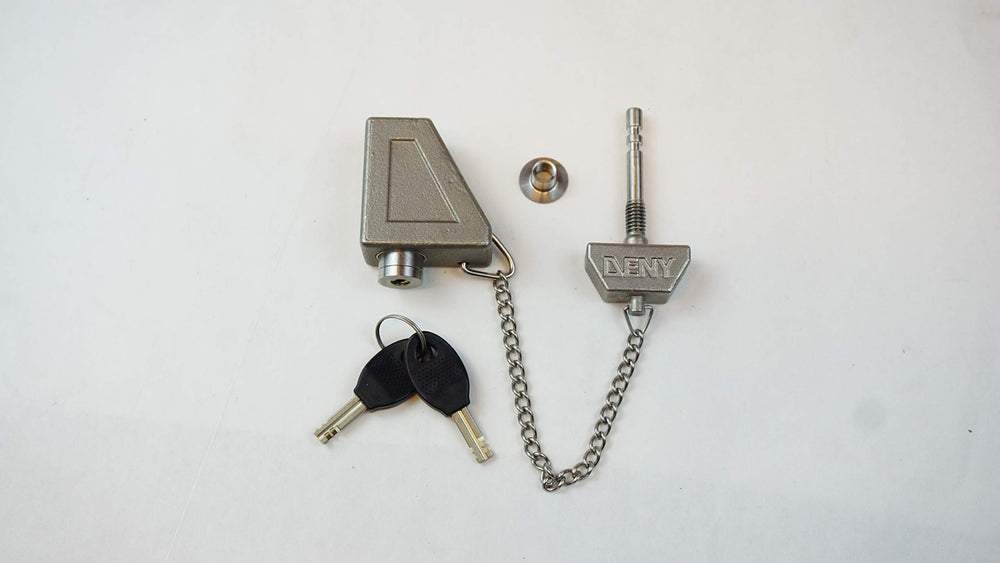 DENY LidLock closeup shows robust 304 stainless steel construction and durability.