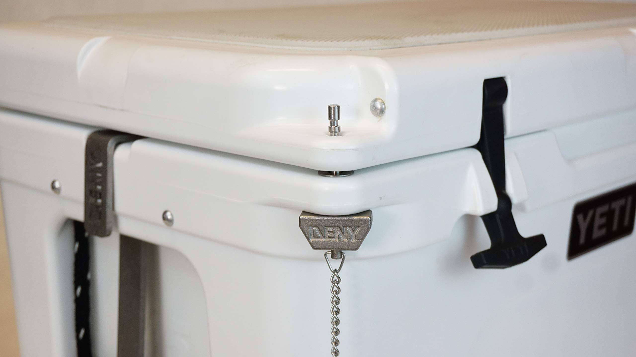 DENY LidLock on YETI Tundra 45qt installed improves cargo protection during trips.