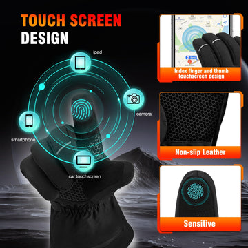DEORFGO heated gloves battery compartment supports long warmth