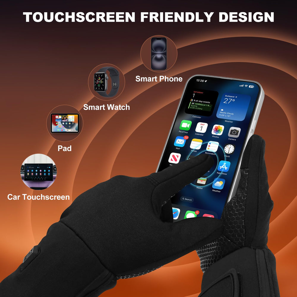 DEORFGO heated gloves provide full hand heating from palm to fingertips