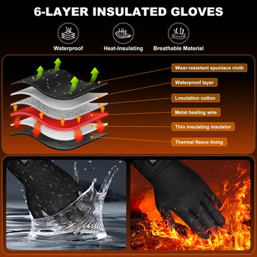 DEORFGO heated gloves windproof and waterproof design for harsh weather