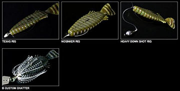 DEPS Bull Flat Creature 3.8in used on drop shot or Carolina rig for versatility