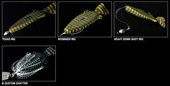 DEPS Bull Flat Creature 3.8in used on drop shot or Carolina rig for versatility