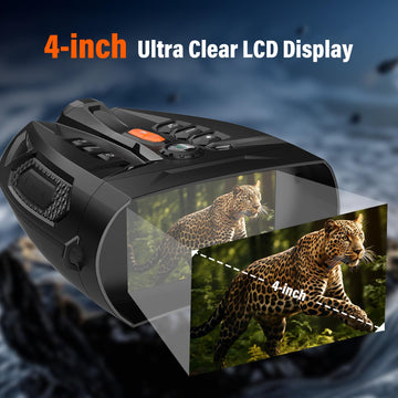 Derosko night vision binoculars featuring 10x digital zoom for distant wildlife scanning.