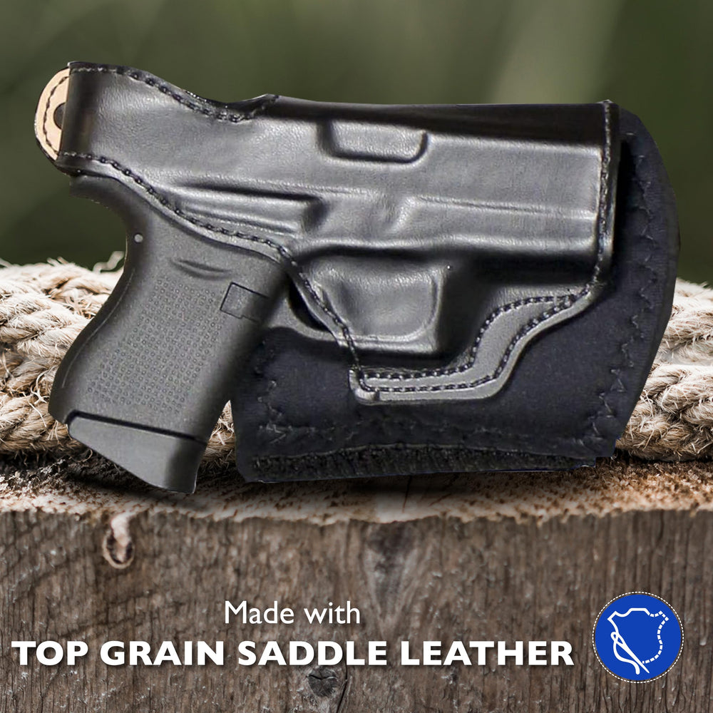 Premium leather with sheepskin padding for comfortable all-day wear