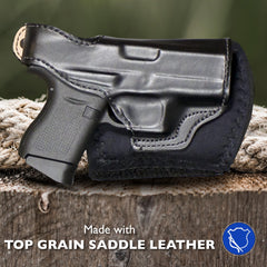 Premium leather with sheepskin padding for comfortable all-day wear