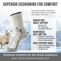 Desert Breeze Alpaca-Merino socks wick moisture to keep feet dry during activities.