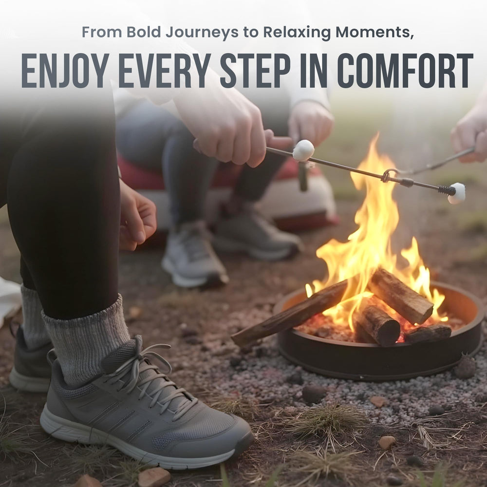 Desert Breeze moisture-wicking wool keeps feet dry on trail.