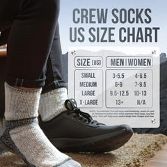 Desert Breeze Timberline MED Alpaca Merino crew socks on trail highlighting moisture-wicking fibers