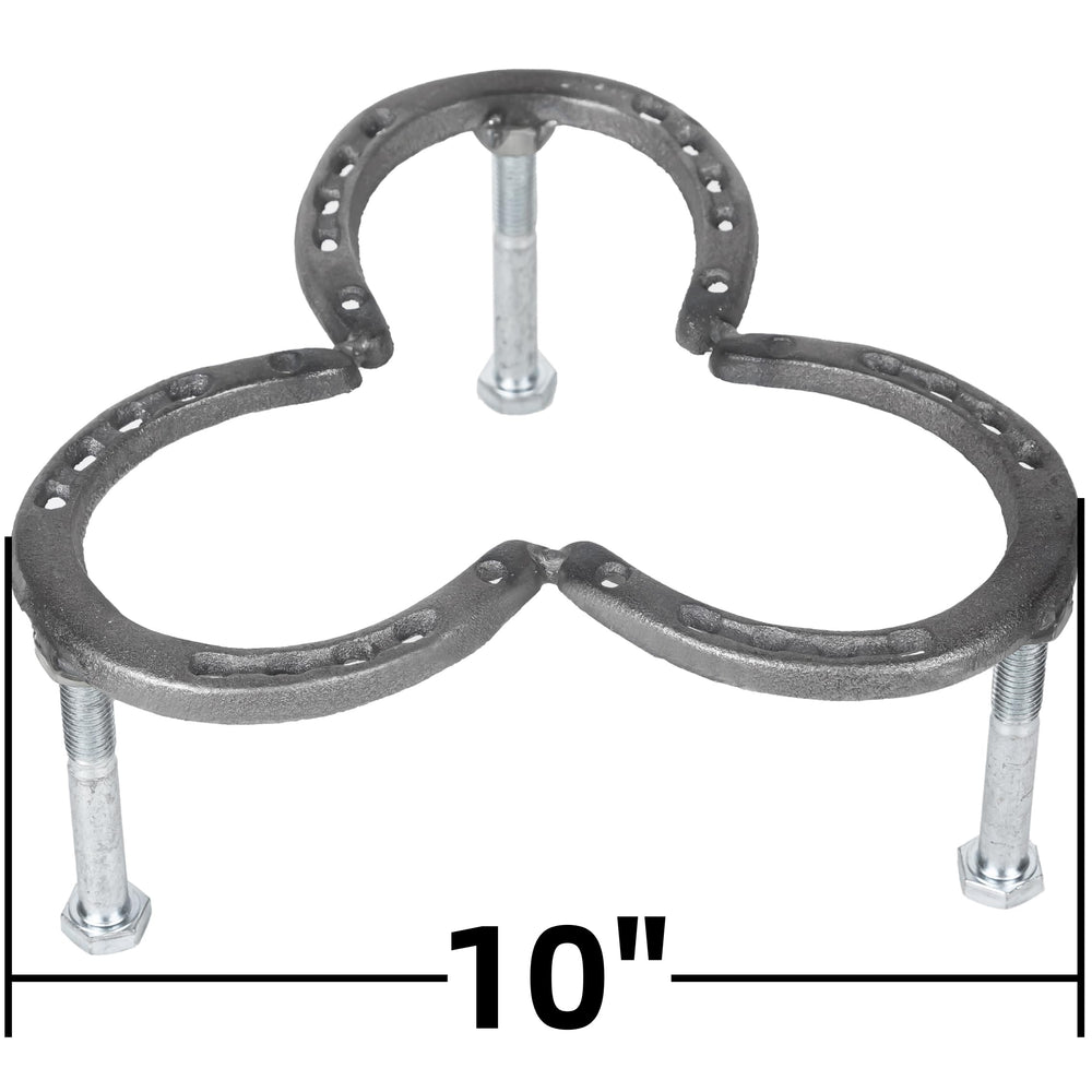 Desyeryamimi tripod on a stable-base supports heavy cast iron pots.