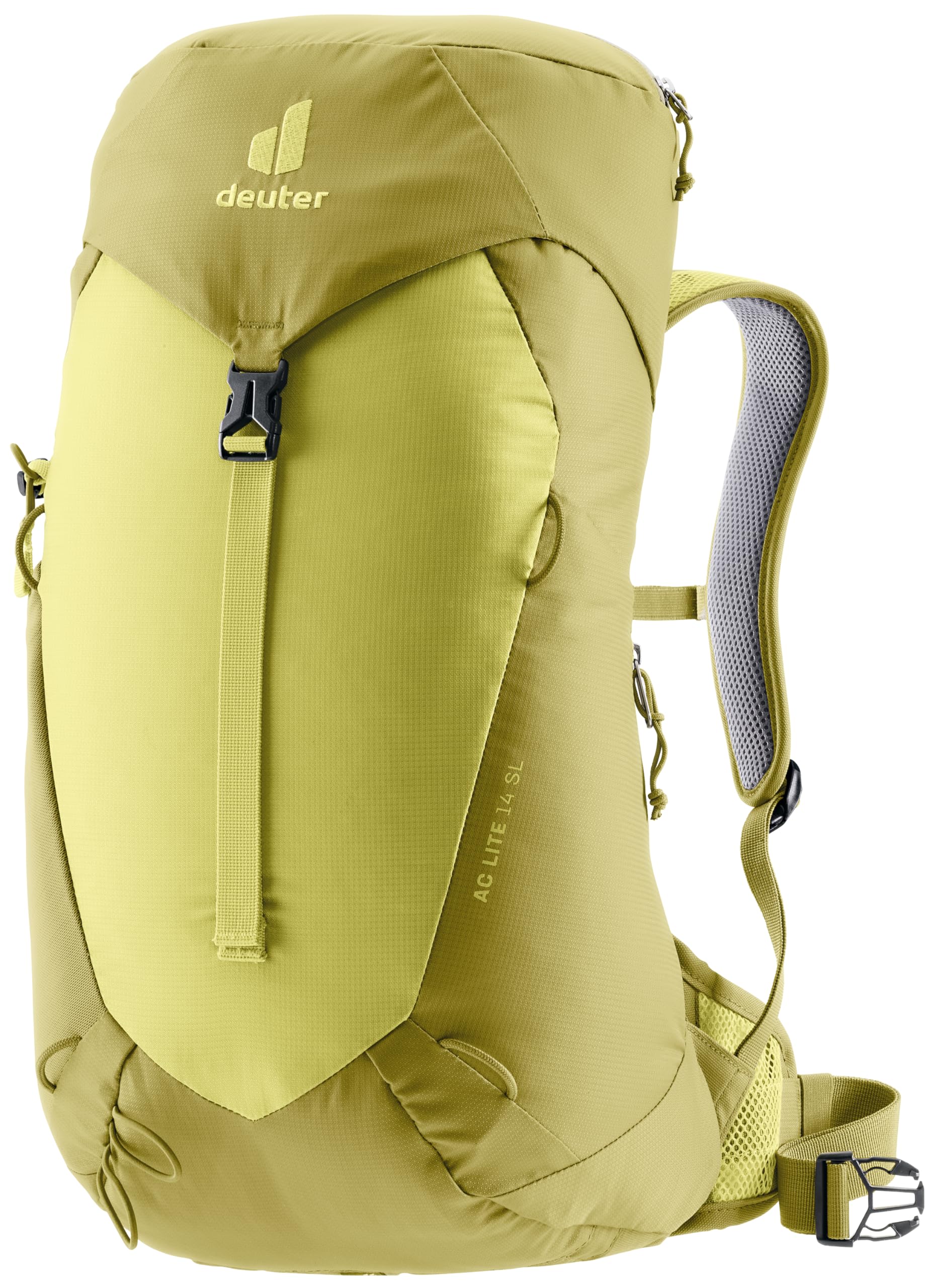 Deuter AC Lite 14L SL side view showing airflow-friendly backpanel for warm days.