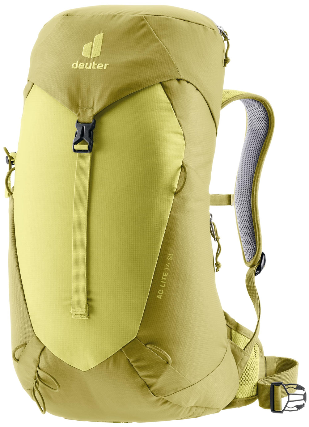 Deuter AC Lite 14L SL side view showing airflow-friendly backpanel for warm days.