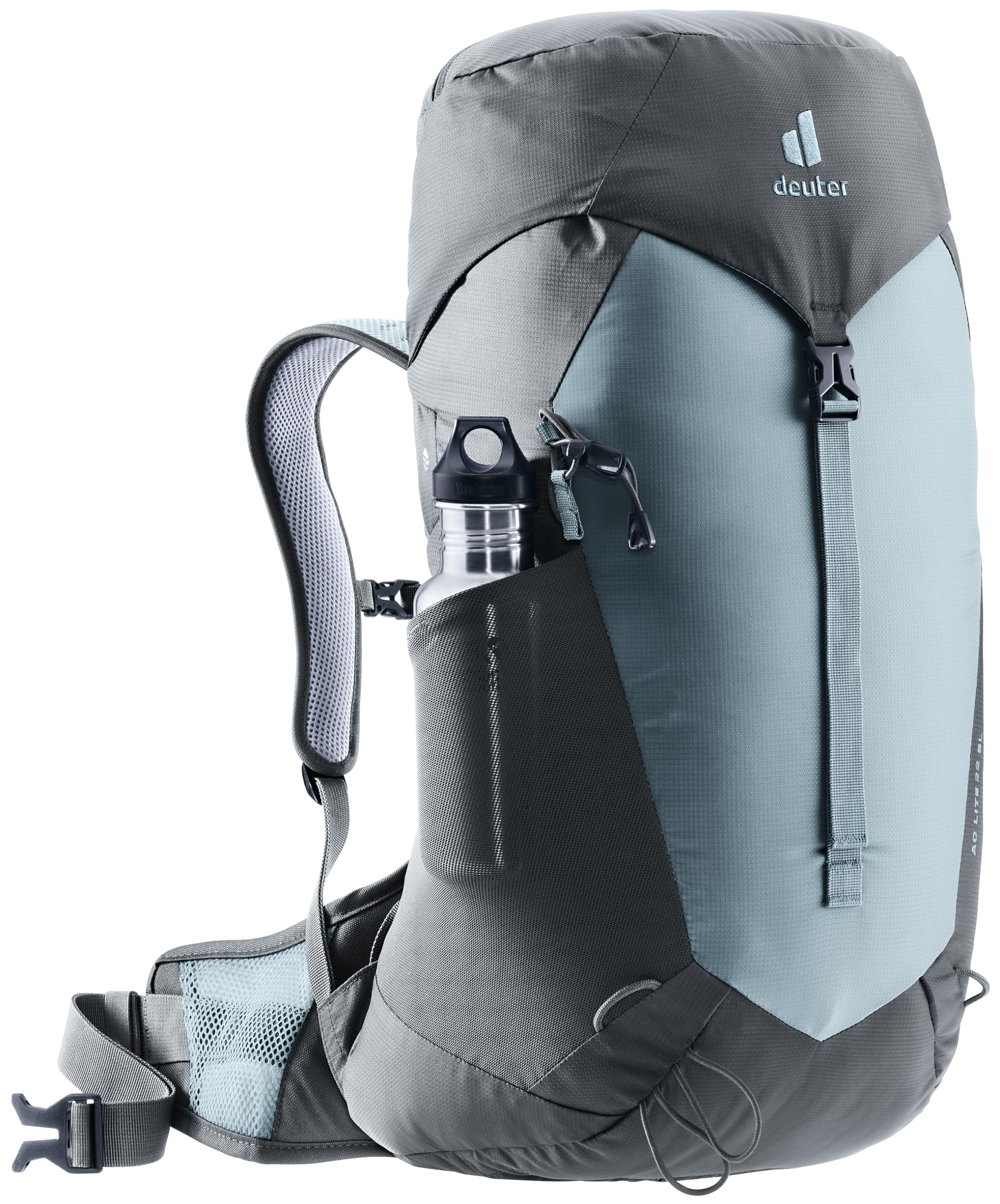 Deuter AC Lite 22 SL detachable rain cover protects gear outdoors.