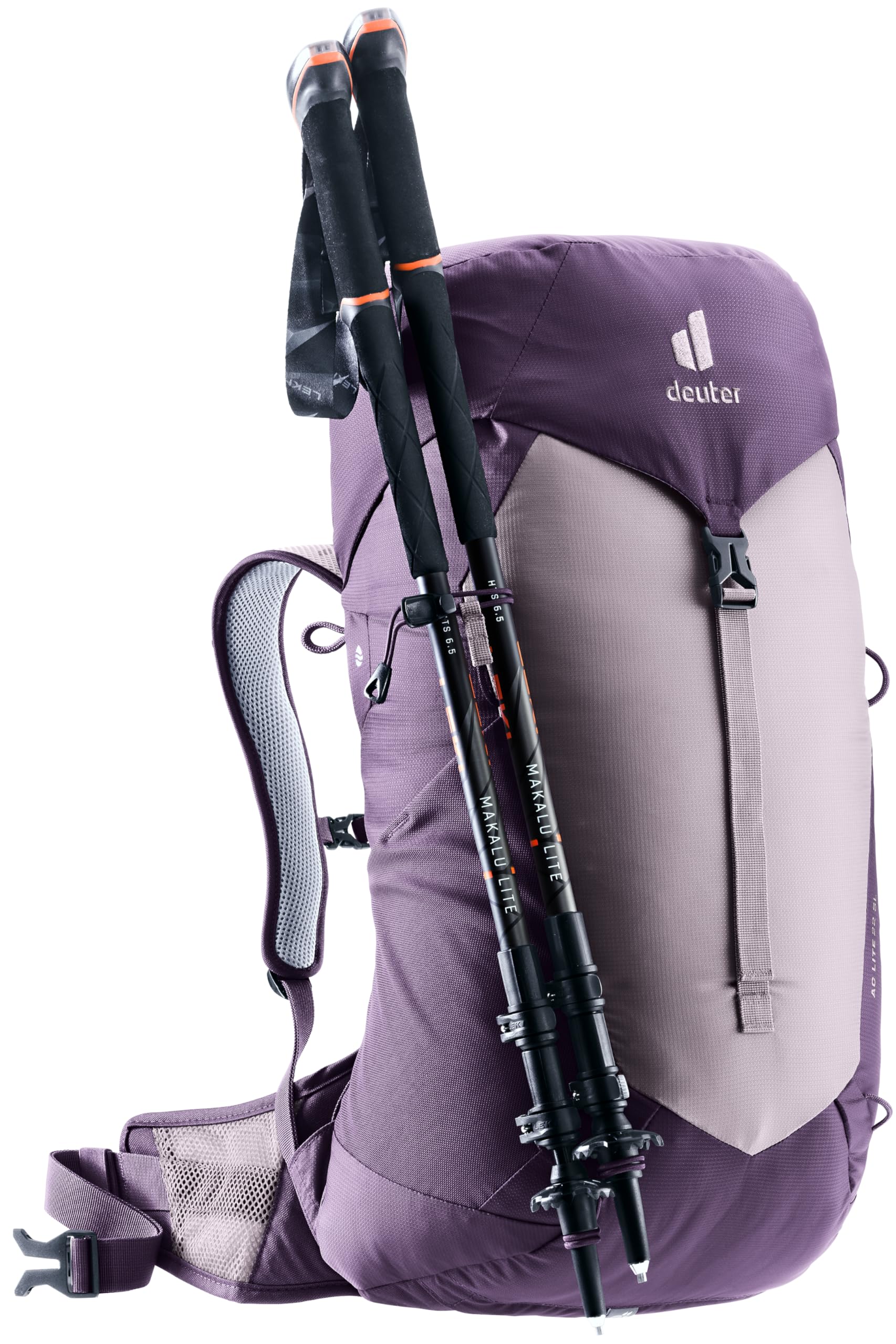Deuter AC Lite 22L SL trekking pole attachment keeps gear secure and accessible
