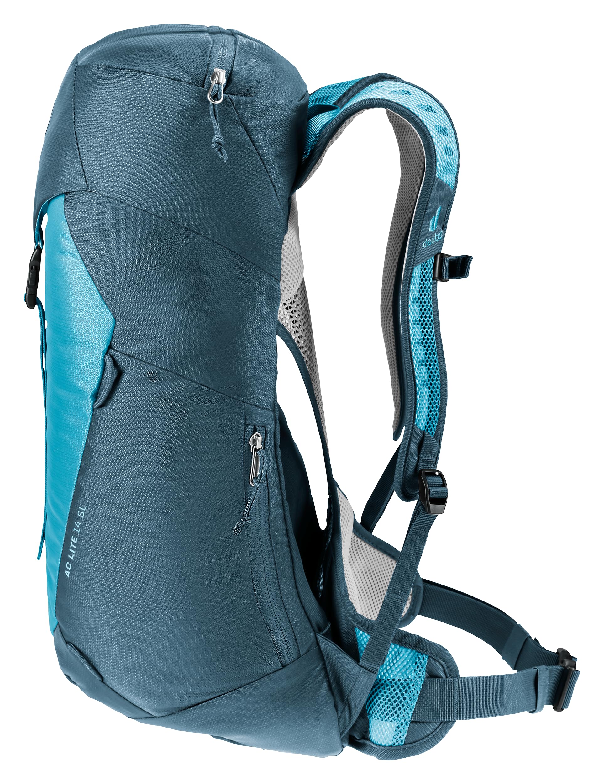 Deuter AC Lite 14L SL helmet-holder compatibility adds versatility