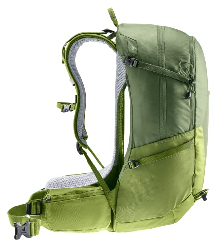 Deuter active comfort fit back system with movable straps for stable wear.
