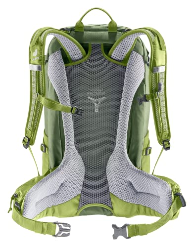 Deuter aircomfort mesh back system closeup enhances air flow during strenuous climbs.
