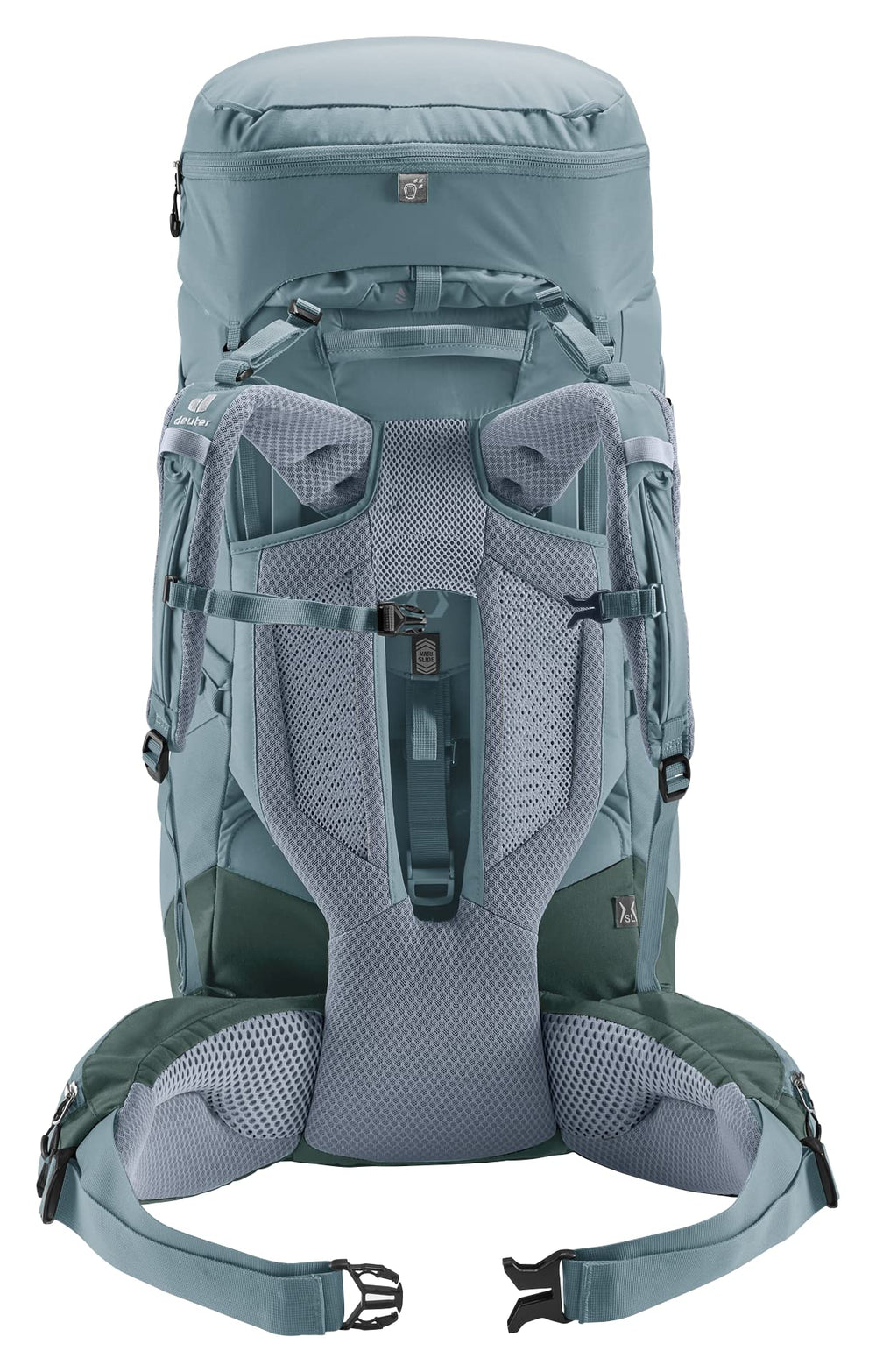 Deuter Aircontact Core 45+10L SL backpanel close-up showing ergonomic support.