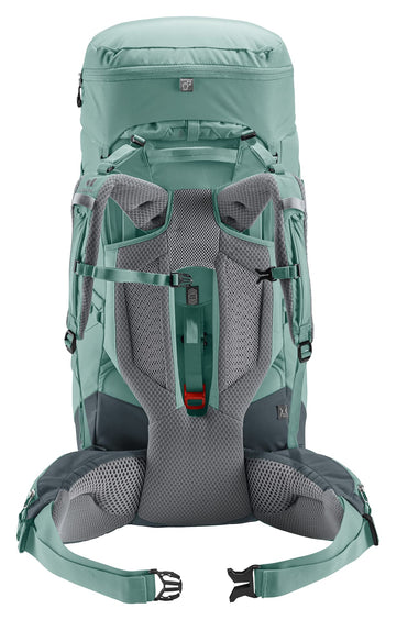Deuter Aircontact Core 45+10L SL extendable collar enhances volume for gear flexibility.