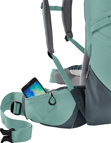 Deuter Aircontact Core 45+10L SL versatile gear straps for sleeping mat or tent.