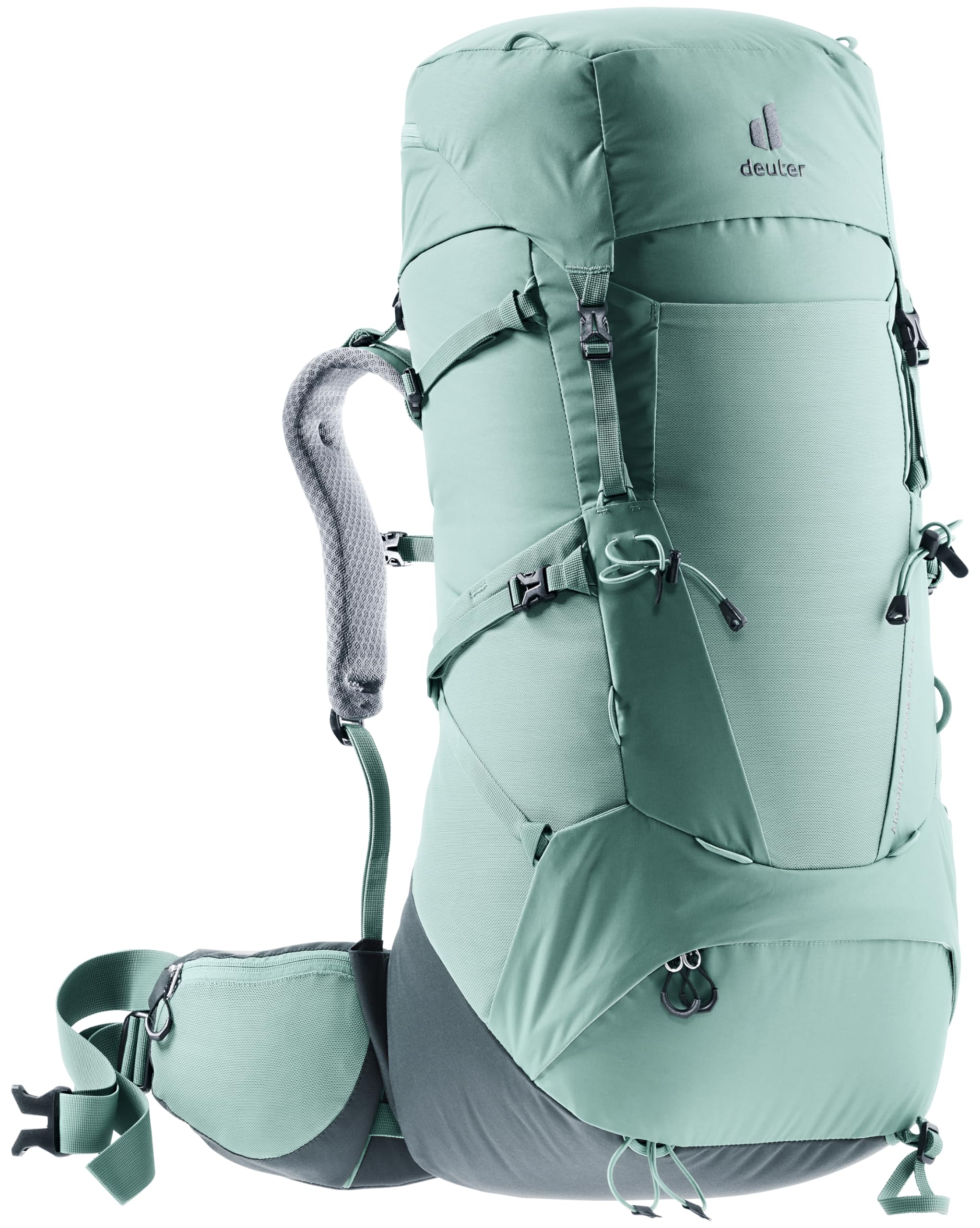 Deuter Aircontact Core 45+10L SL 3-liter hydration compatibility supports easy water management.