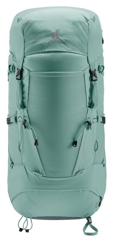 Deuter Aircontact Core 45+10L SL trekking pole attachment keeps gear accessible on trail.